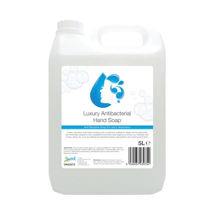 2Work Conditioning Antibacterial Handwash 5 Litre Bulk Bottle