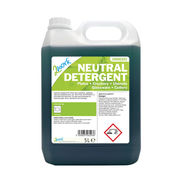 2Work Dishwashing Neutral Detergent Liquid 5 Litre