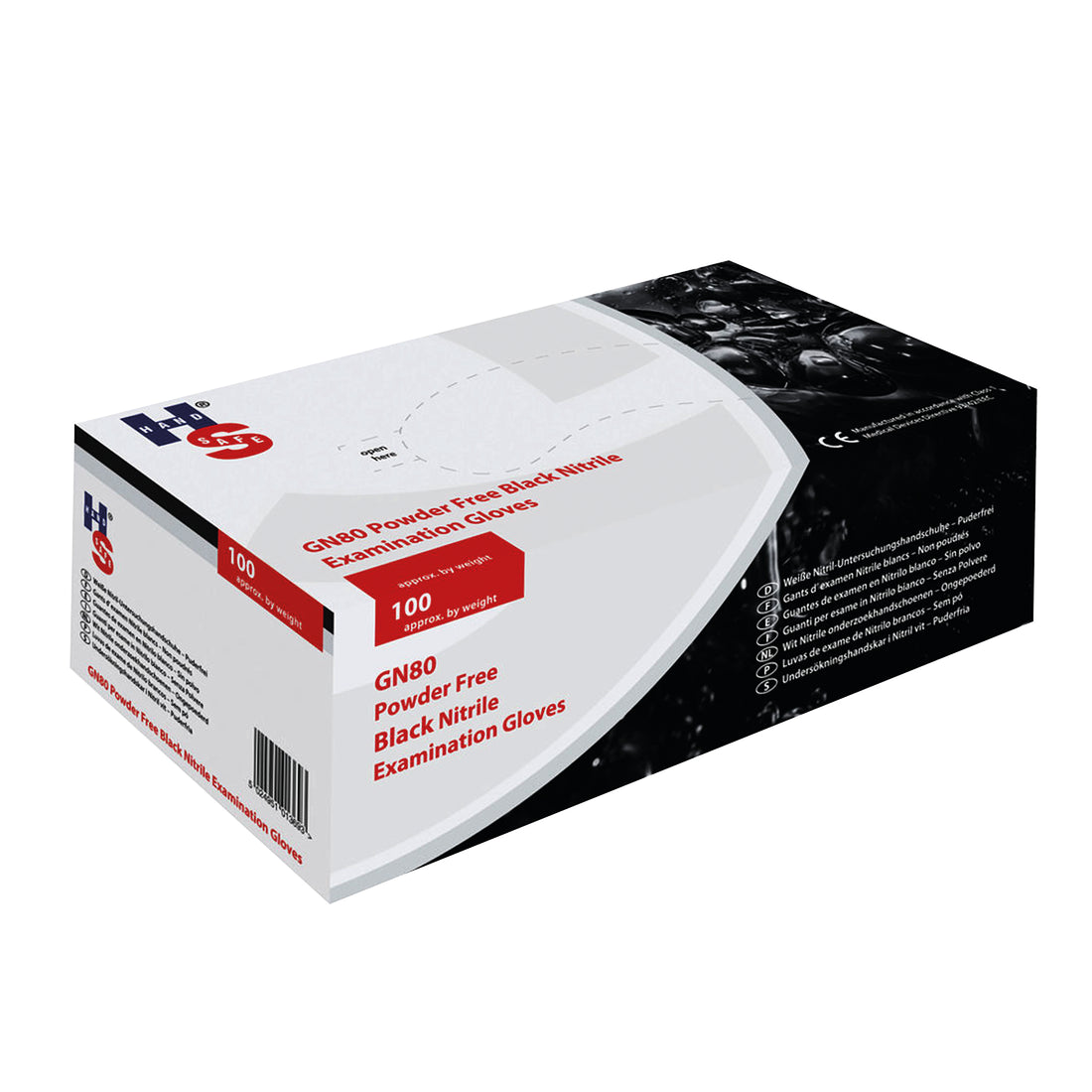 Handsafe Speciality Nitrile Gloves Medium Black (100 Pack) GL897