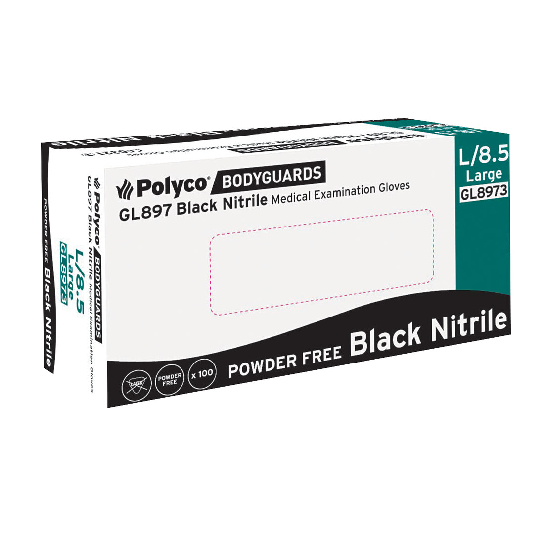 Handsafe Speciality Nitrile Gloves Large Black (100 Pack) GL897