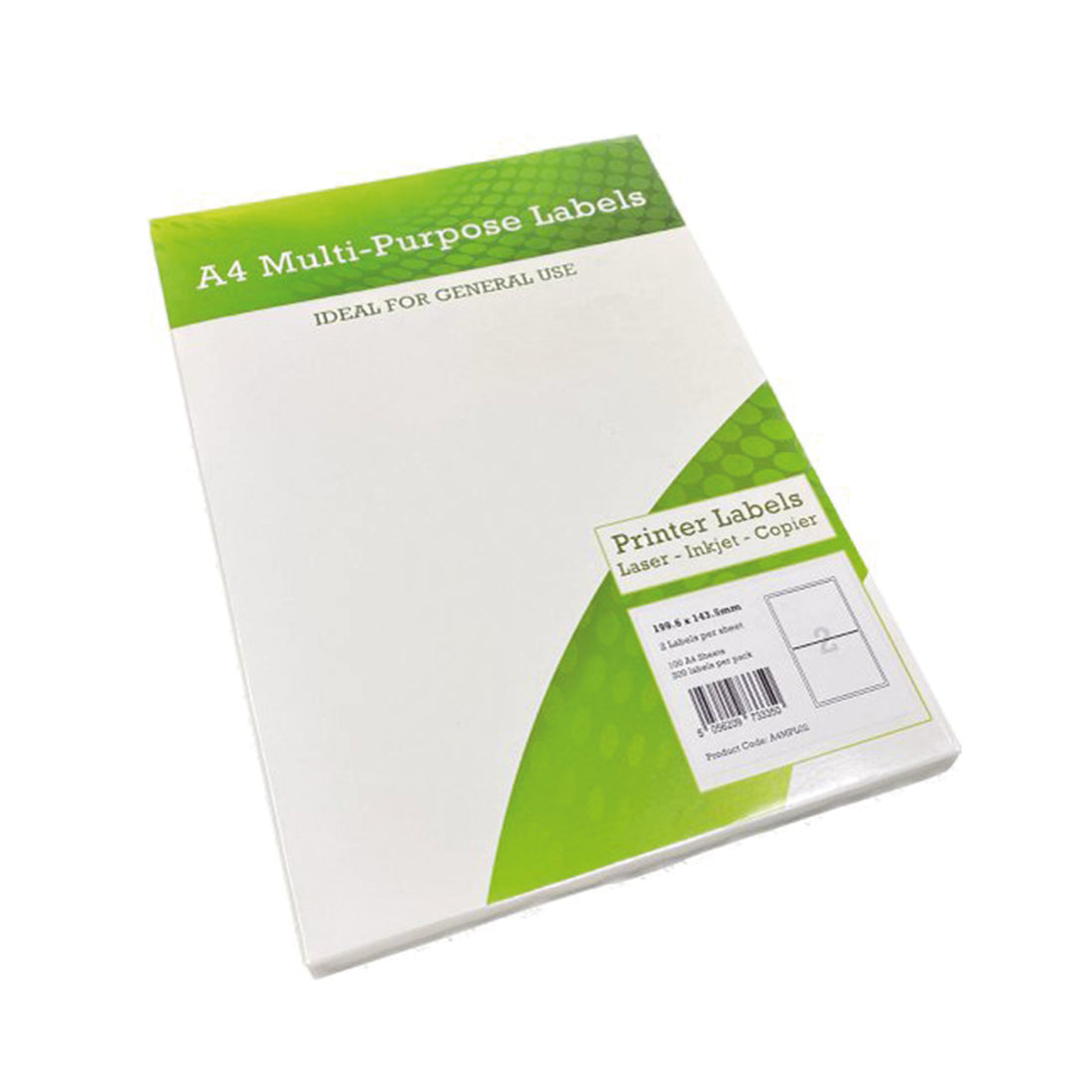 Alpa-Cartridge A4 Multipurpose Labels 2 Per Sheet 199.6 x 143.5mm (White) Pk of 100