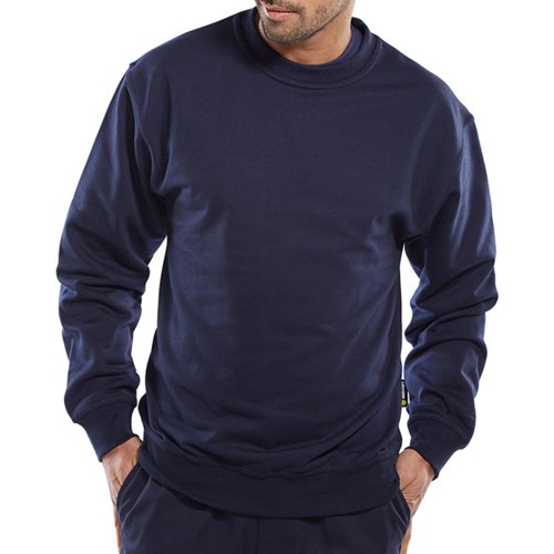 Beeswift Polycotton Sweatshirt Navy Blue L